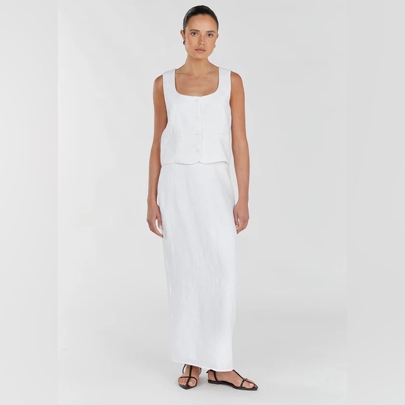 NWT Dissh Roberts White Linen Skirt - Picture 1 of 7